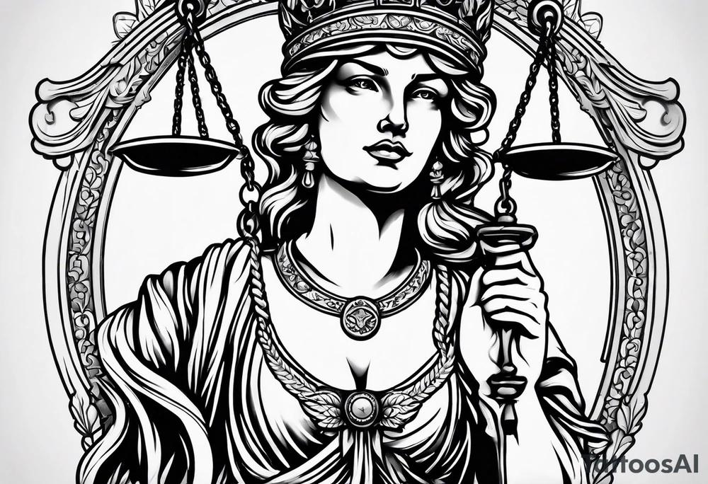 lady justice tattoo idea