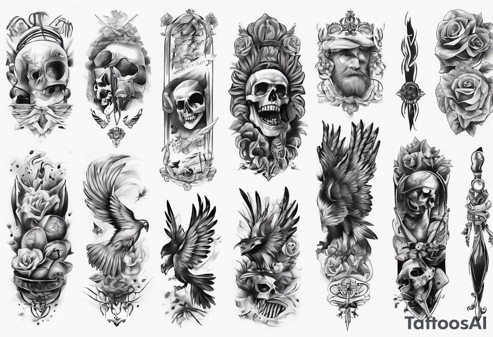 men’s arm sleeve, poland tattoo idea