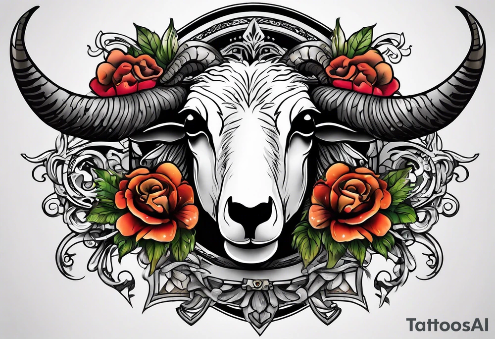Sheep skull tattoo idea