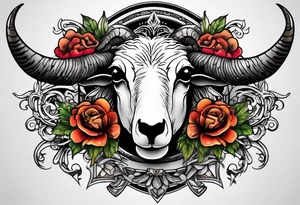 Sheep skull tattoo idea
