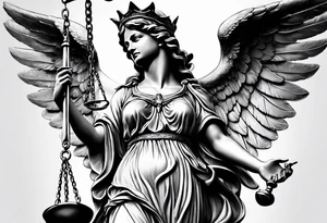 lady justice with wing

very realistic

merciful tattoo idea