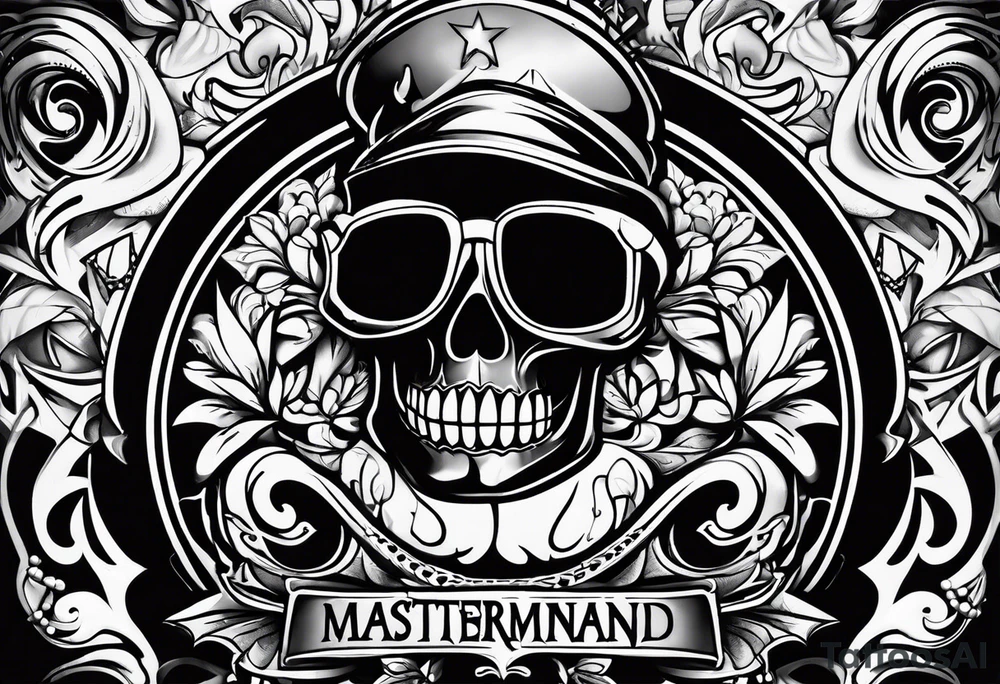 Graffiti style the word mastermind tattoo idea