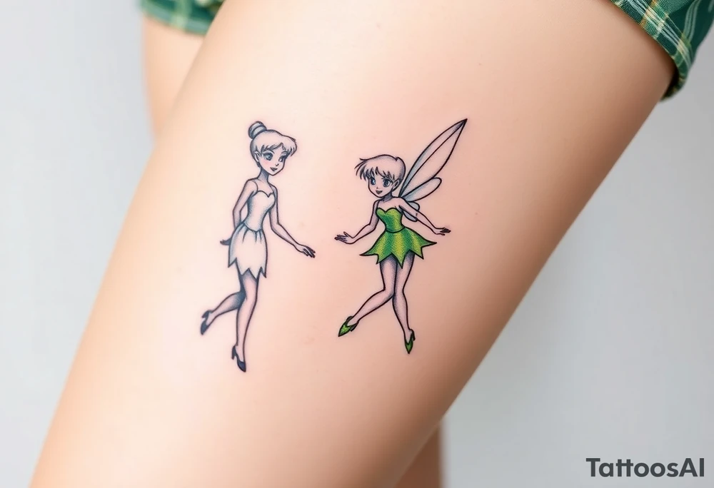 Peter pan, Wendy, Tinker Bell and Winter Tinker bell tattoo idea