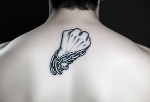 Chains wrapped around thumb and pointer finger tattoo idea