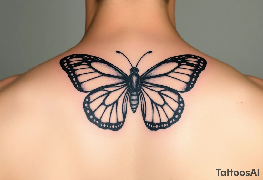 Half butterfly tattoo idea