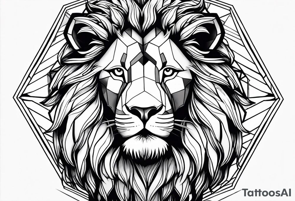 powerful majestic lion, close-up tattoo idea
