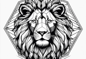 powerful majestic lion, close-up tattoo idea