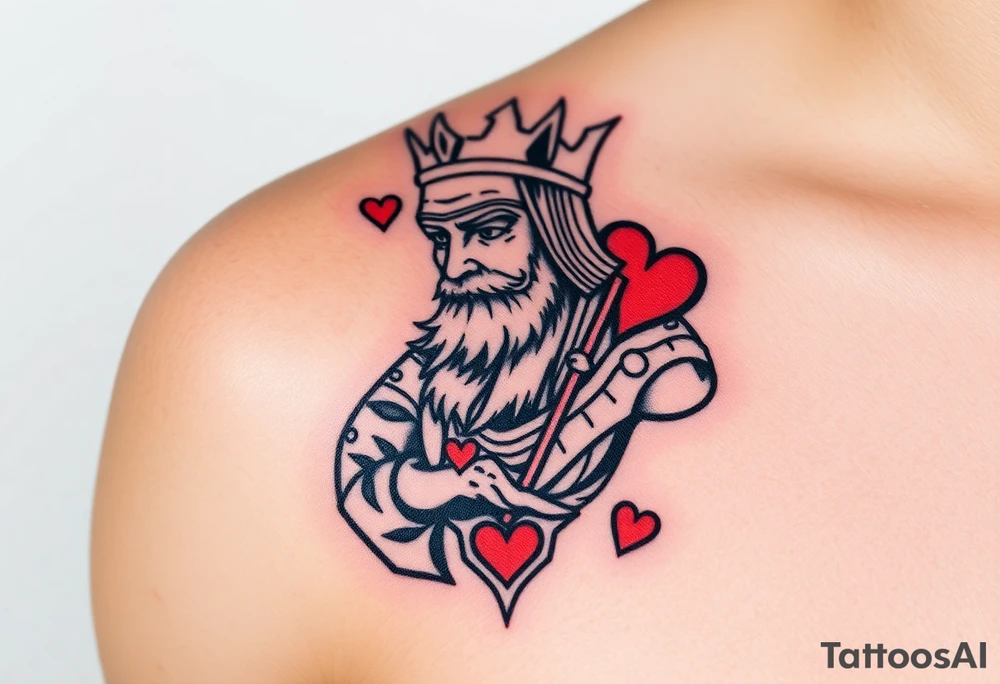 warrior 
king of hearts tattoo idea