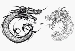 Fine like dragon wrapping around the back of knee tattoo idea