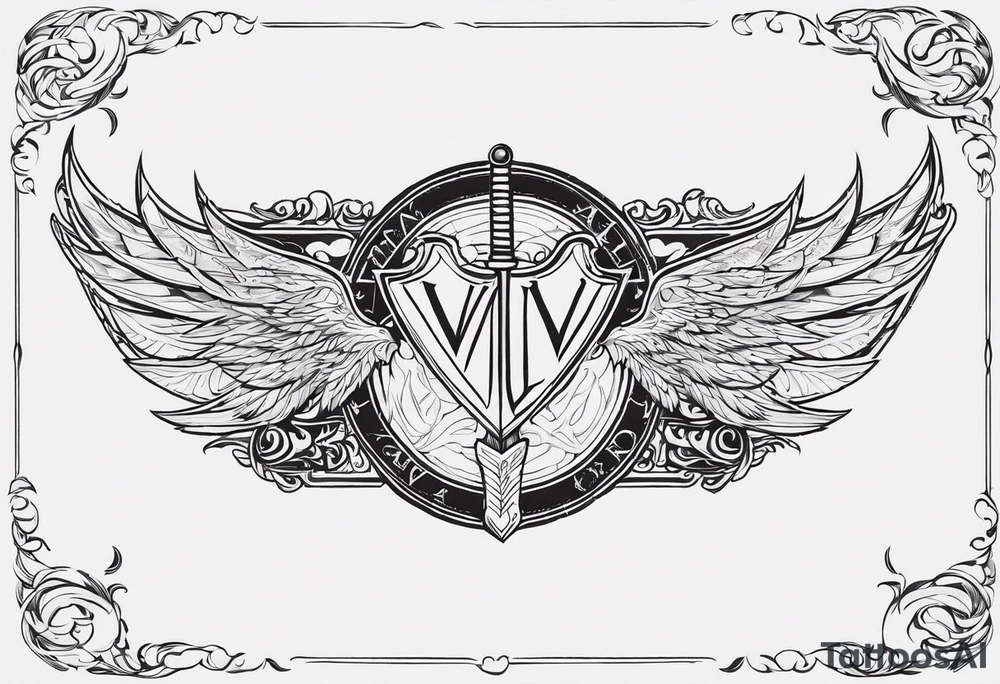 Valhalla sword shield wire tattoo idea