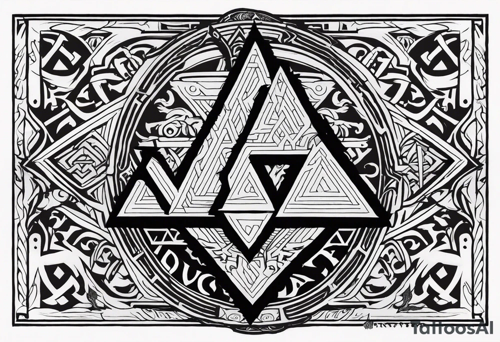 Sword shield dragon Valhalla valknut bear tattoo idea
