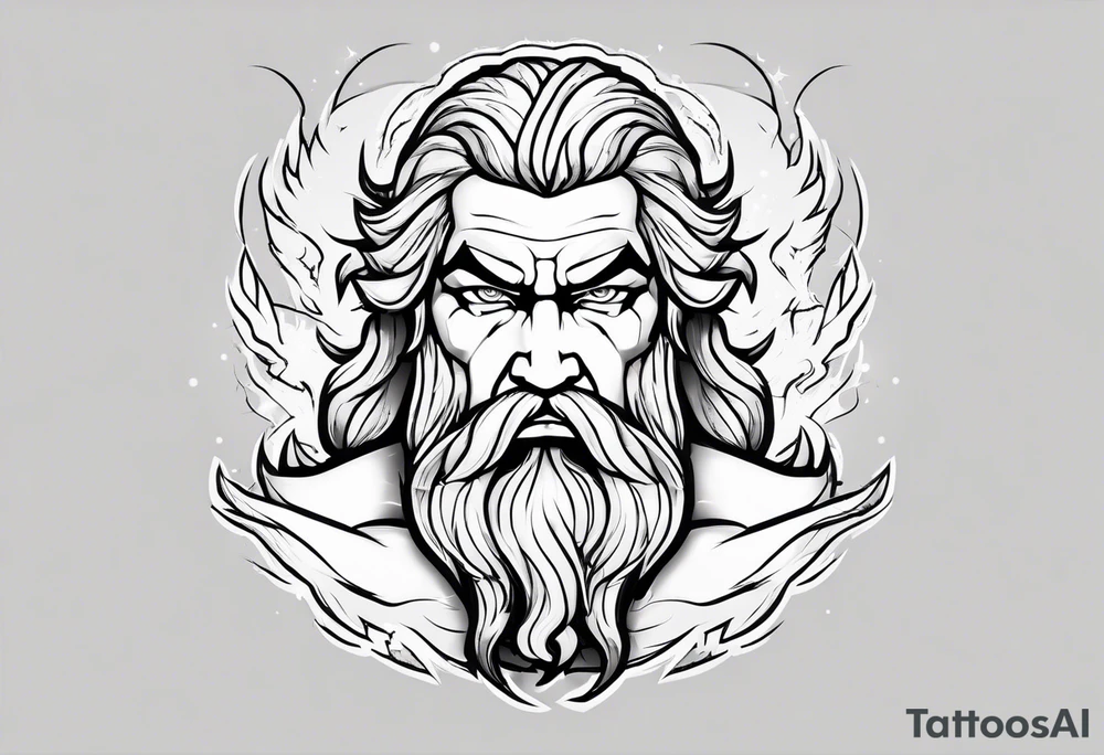 Zeus holding Lightning balls with Lightning eyes asserting dominance tattoo idea