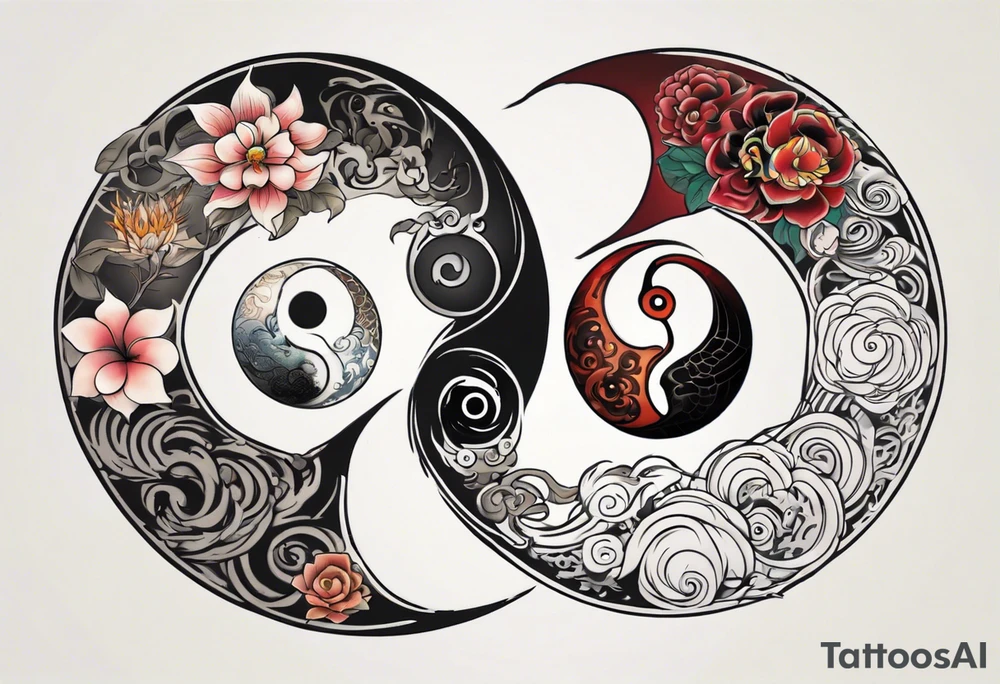 Ying Yang spiritual vibe tattoo idea