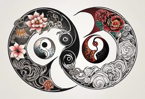 Ying Yang spiritual vibe tattoo idea