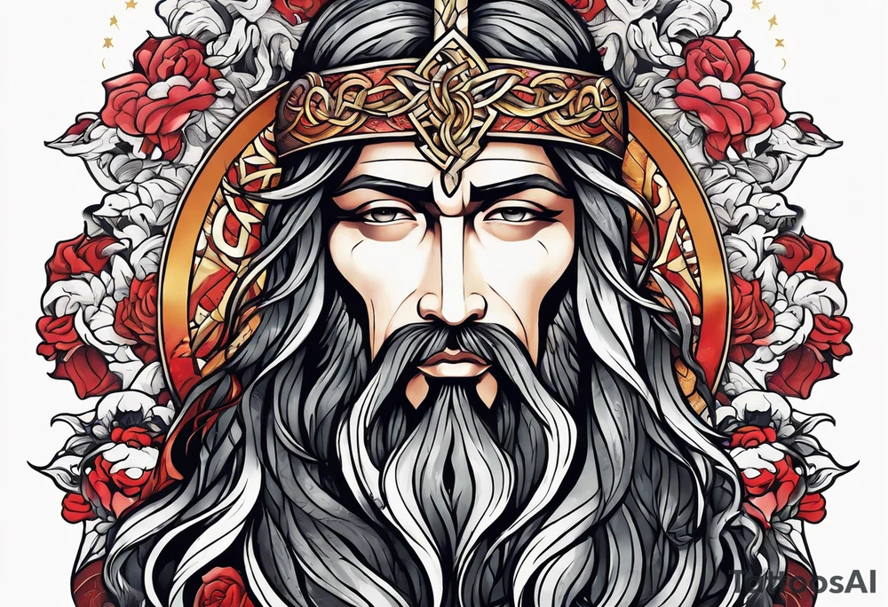 Almighty powerful Jesus cutting off the Serpent head tattoo idea