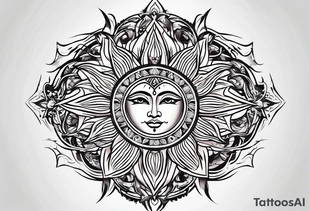 , sun, earth tattoo idea
