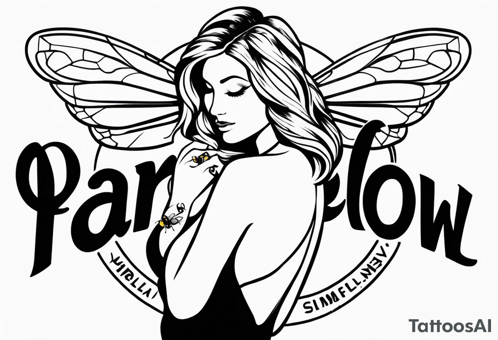 Harlow with a bumblebee flying tattoo idea