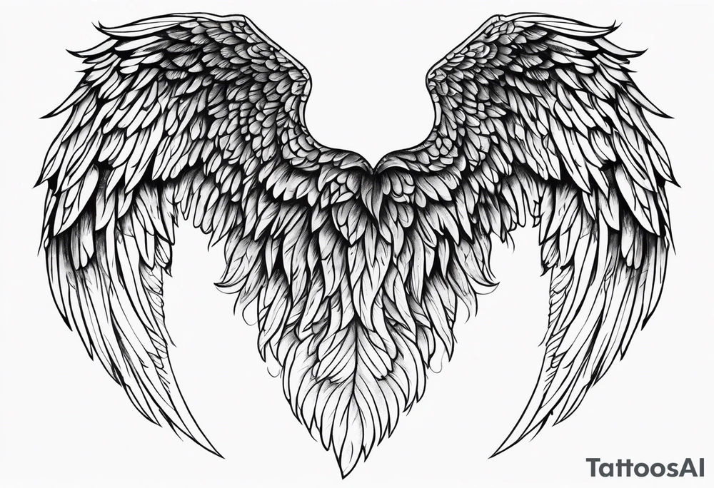 Angel wing stencil tattoo idea