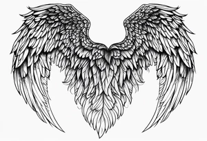 Angel wing stencil tattoo idea