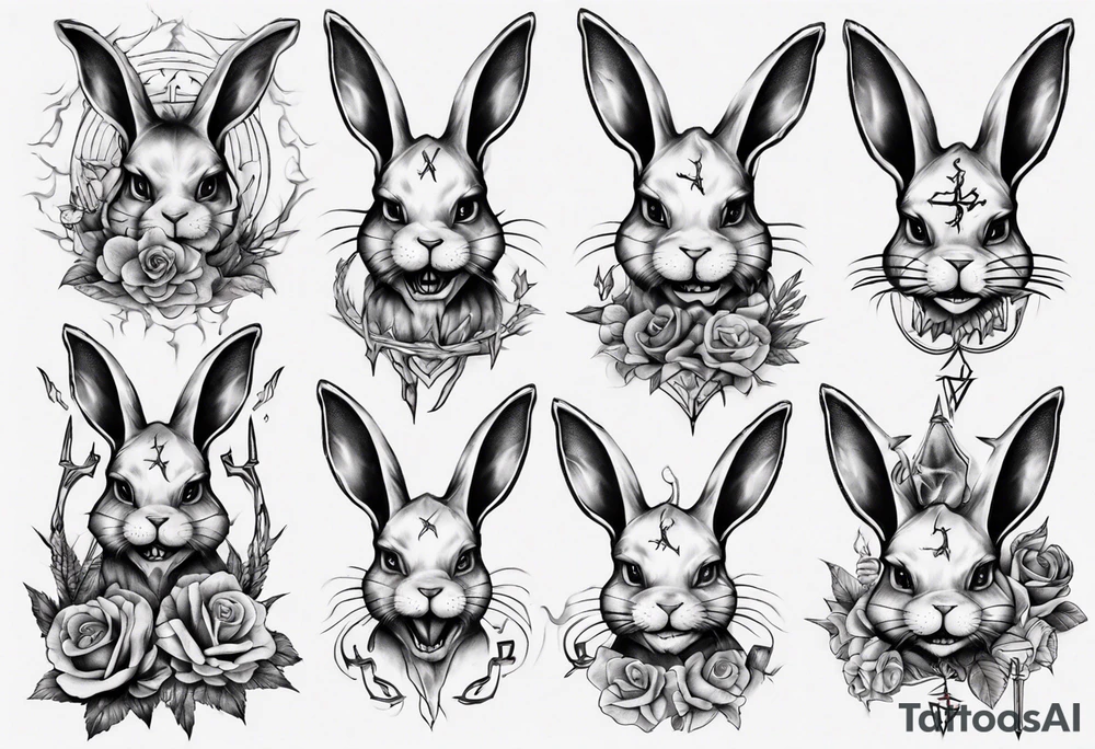 satanic bunny tattoo idea