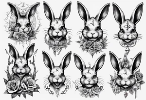 satanic bunny tattoo idea