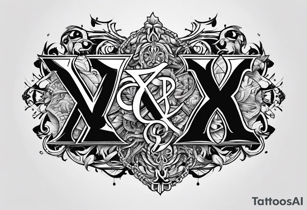 2 letters, X & I.
chain tattoo idea