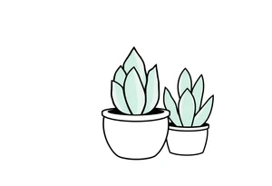 cute cacti and succulent in a pot tattoo idea