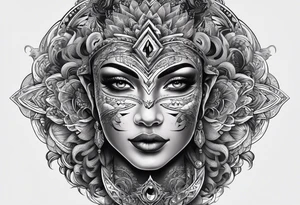 DMT entity with human like face that controls multiverse back tattoo tattoo idea