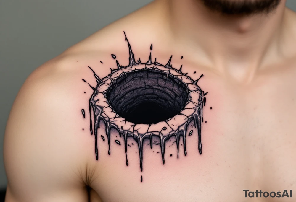 A dark hole sucking everything tattoo idea