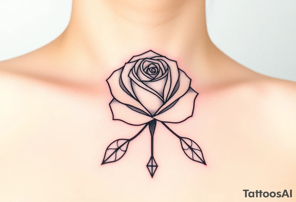 Rose with diamonds tattoo idea