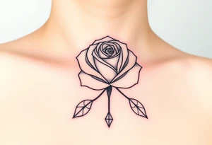 Rose with diamonds tattoo idea