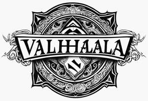 Valhalla fire sword shield stairs tattoo idea