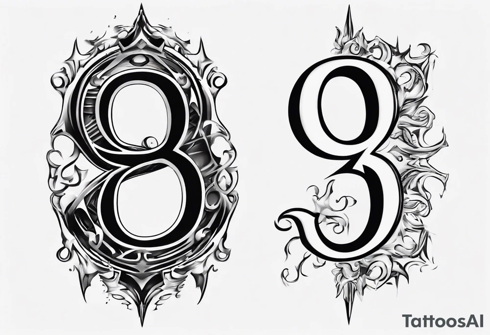 number 9 upside down and right side up connected. 9:16 aspect ratio. tattoo idea
