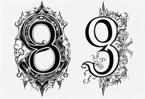 number 9 upside down and right side up connected. 9:16 aspect ratio. tattoo idea