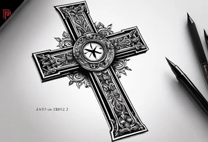 Cross with Roman numeral Jan 18 2023 tattoo idea