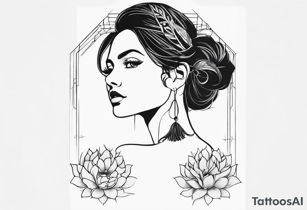 Tattoo that follows the collarbone showing evolution of women tattoo idea