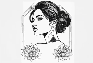Tattoo that follows the collarbone showing evolution of women tattoo idea