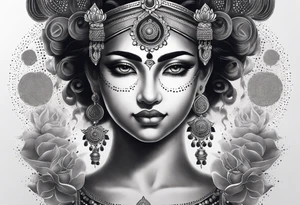 Durga with lotus tattoo idea