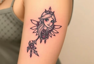 American traditional princess Zelda from twilight princess tattoo idea
