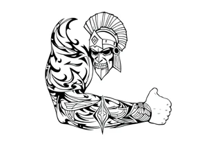 Lightening with Roman gladiator tattoo idea