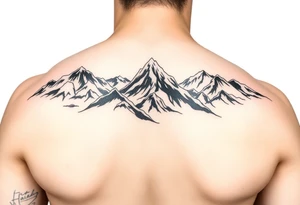 japanese mountains realistic tattoo idea