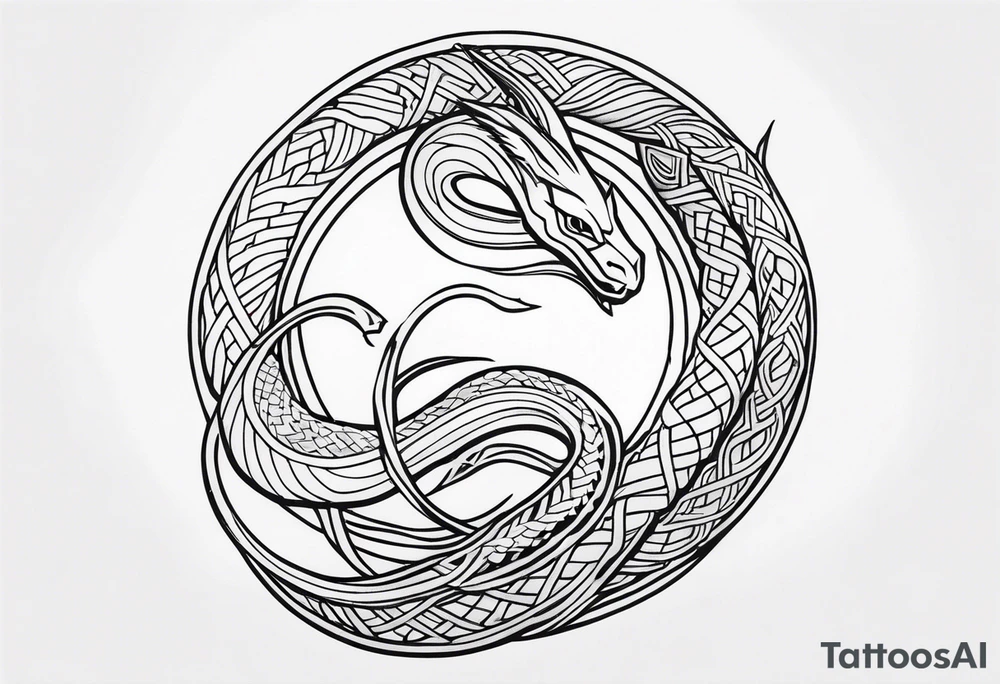 norse mythology world serpent tattoo idea