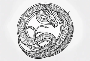 norse mythology world serpent tattoo idea