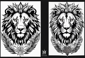 Lion with burned wings an ouroboros sign tattoo idea