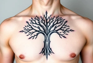 Tree withe crowns ate the end of the branches tattoo idea