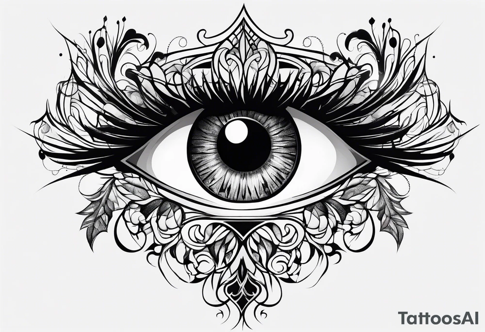 goth themed eye tattoo idea