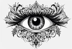 goth themed eye tattoo idea