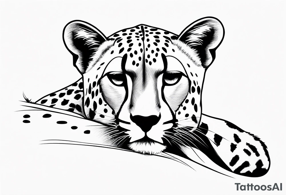 cheetah laying down tattoo idea