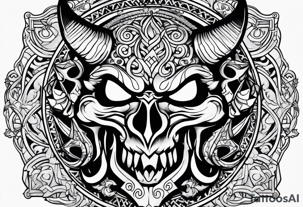 devilish symbols tattoo idea