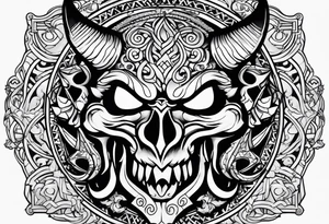 devilish symbols tattoo idea